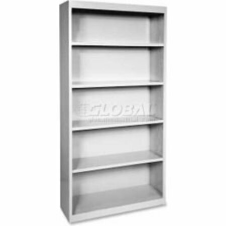 LORELL Lorell Fortress Series 5-Shelf Bookcase, LLR41289, 13"W x 34-1/2"D x 72"H, Light Gray LLR41289